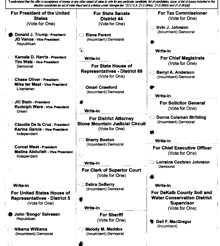 Fulton Write-In Ghost